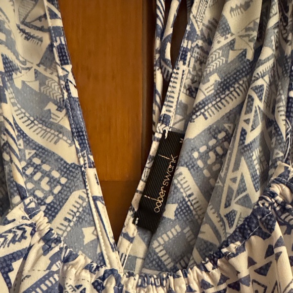 Blue and White Patterned Romper - Picture 2 of 3